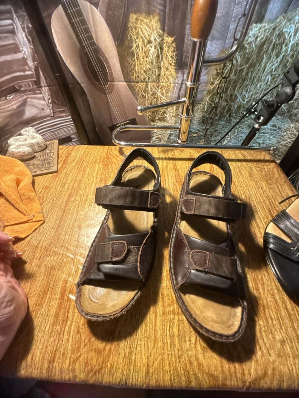 Naot Men's Brown Leather Adjustable Strap Sandals Size 42